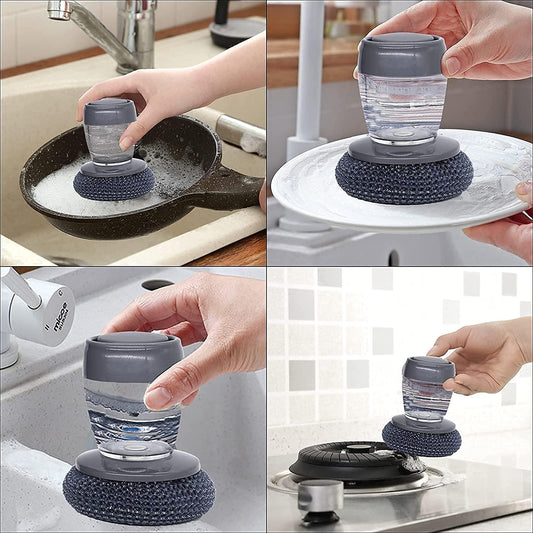 Kitchen Soap Dispensing Palm Brush Washing - Cartzy 